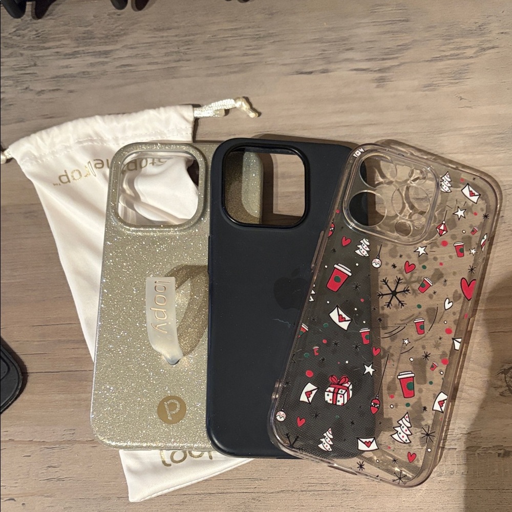 Loopy Case Set - Glitter Gold, Black, and Festive Clear